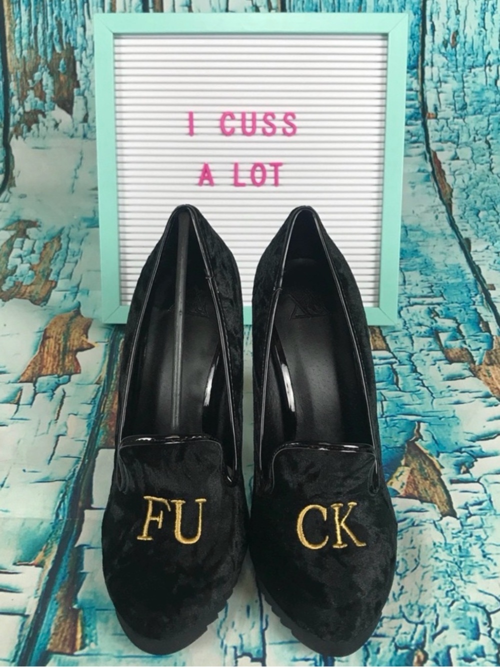YRU FU CK pumps Brand New in Box